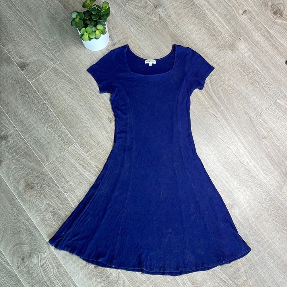 TEN SIXTY SHERMAN GIRLS Blue Ribbed Short Sleeve Dress Women's Size XL
